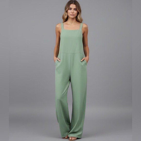 Boho Wide Leg Cami Jumpsuit With Pockets - Picture 1 of 7